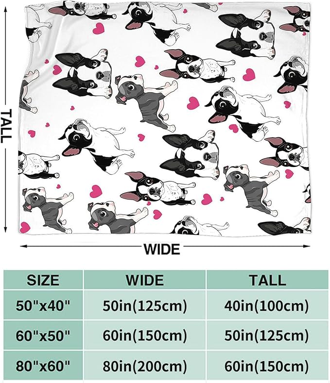 Tijuboni French Bulldog Throw Blanket Dog Gifts for Girls Boys Women Men Kids Adults Soft Flannel Fleece Blanket for Couch Sofa Bed Home Decor 40"x50"