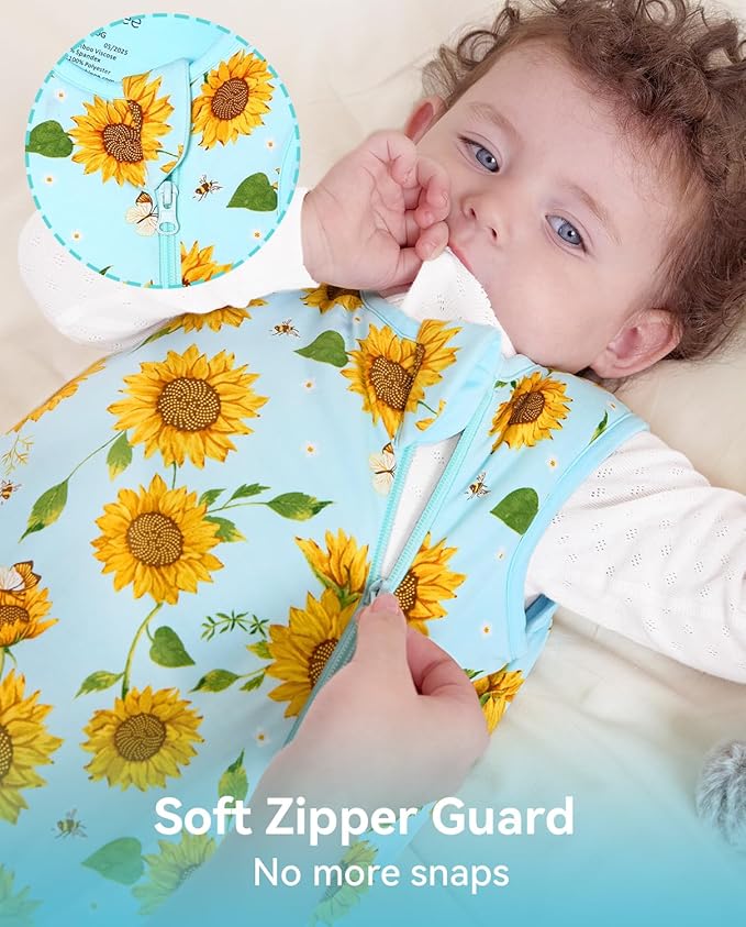 Rayon Made from Bamboo Viscose Sleep Sack 0-36 Months 1.0 Tog for Toddler and Baby sleepers 2-Way Zipper Newborn Sleep Sacks