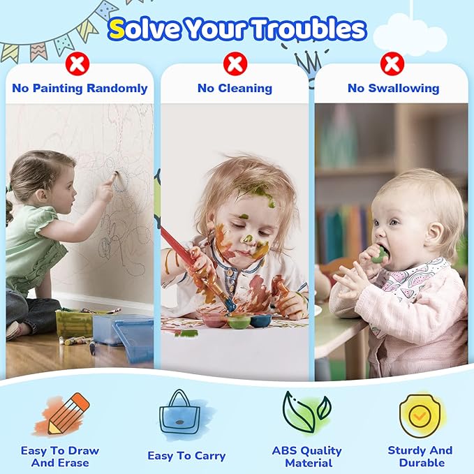 Kikidex Magnetic Drawing Board, Toddler Girl Toys for 1-2 Year Old, Doodle Board Pad Learning and Educational Toys for 1 2 3 Year Old Baby Kids Birthday Gift(Green)