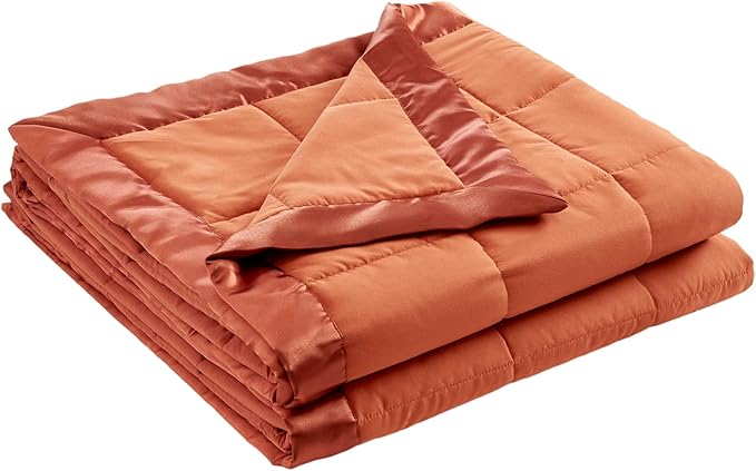 Madison Park King Blanket Quilted Microfiber, Satin Binding, 3M Scotchgard Moisture Wicking Treatment, Soft and Lightweight Summer Blanket for Couch, Windom, King, Orange