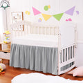 Crib Bed Skirt Dust Ruffle 100% Cotton - Natural, Soft, Breathable for Baby's Delicate Skin, Nursery Toddler Crib Bed Skirt for Baby Boys Girls, Fits Standard Cribs 28" x 52" with 14" Drop