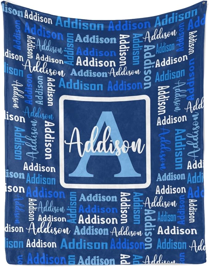 Dr.TOUGH Name Blanket Personalized Blanket for Adult Kids Flannel Customized Personalized Blankets and Throws