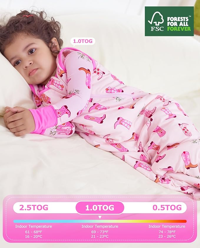 Rayon Made from Bamboo Viscose Sleep Sack 0-36 Months 1.0 Tog for Toddler and Baby sleepers 2-Way Zipper Newborn Sleep Sacks