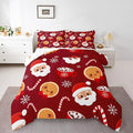 Feelyou Merry Christmas Comforter Set King Size Santa Claus Bedding Set for Kids Boys Girls Gingerbread Man Duvet Quilt Snowflake Bedroom Decor Microfiber 3 Pcs with 2 Pillow Cases