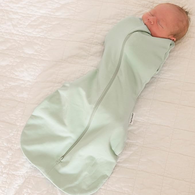 Tiny Twinkle Baby Sleep Sack 3-6 Months 1.0 TOG, Cotton & Elastane Wearable Blanket, Swaddle Transition Micro-Fleece, Machine Washable (Ice Blue)