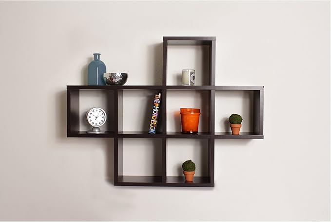 Danya B. Cubby Shelving Unit in Walnut Finish