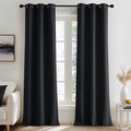 NICETOWN 100% Black Out Curtains 96 Inches Long 2 Panels for Living Room, Bedroom, Office Thermal Insulated Blackout Drapes Solid Grommet Noise Reducing Window Curtains, W40