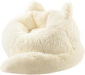 Bean Bag Chair for Adults Teens Giant Faux Fur Bean Bag Chairs with Filler Fluffy Plush Cat Shaped Beanbag Couch Comfy Accent Floor Sofa for Gaming, Reading in Living Room, Bedroom, Dorm