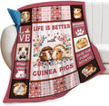 Guinea Pig Blanket Cute Pink Animal Print Throw Blankets for Couch Sofa Bed Stuff Decor Lightweight Soft Cozy Fleece Plush Flannel for Baby Girls Boys Kids Women Adults Lover 40"x50"