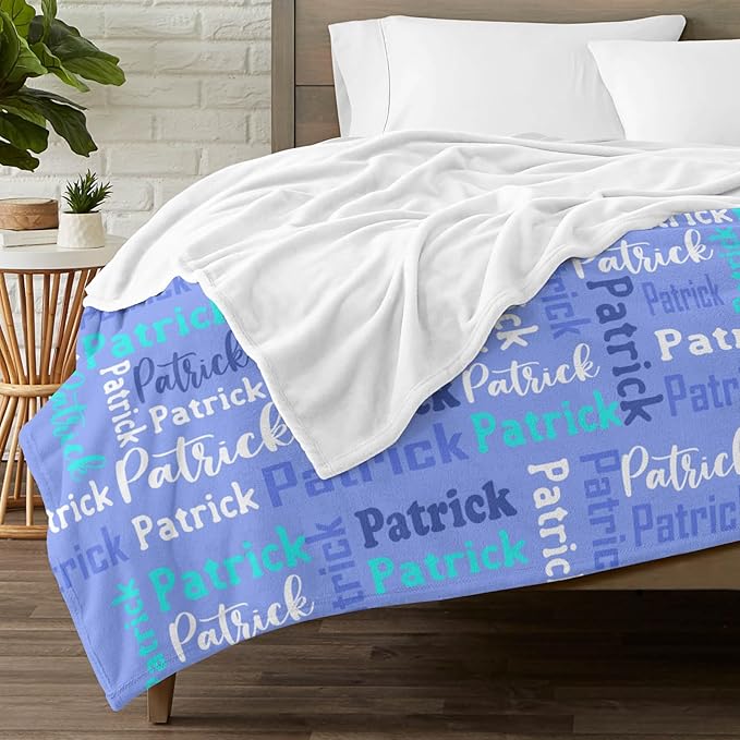 Dr.TOUGH Name Blanket Personalized Blanket for Adult Kids Flannel Customized Personalized Blankets and Throws