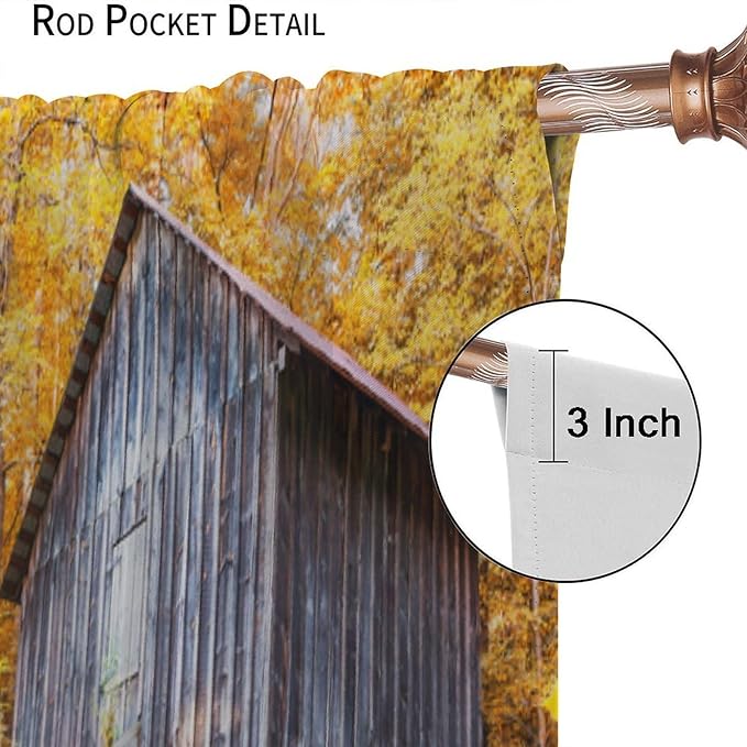 Autumn Waterfall Blackout Curtains, Landscape Fall Waterfall Outdoor Nature Art Window Drapes, for Bedroom Living Room 52" W X 84" L
