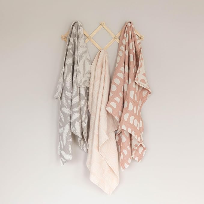 Crane Baby Moon Phase Cotton Baby Blanket 30” x 40”, Soft Cotton Muslin Nursery and Stroller Blanket for Boys and Girls, Neutral Baby Gift
