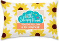 Little Sleepy Head Youth Pillow with Pillowcase 16x22, Soft Jumbo Toddler Pillows, Hypoallergenic Pillow Case - Best Kids Pillows for Sleeping, Perfect Kids Travel Pillows (Sunflowers)