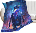 Tijuboni Penguin Throw Blanket Penguin Gifts for Girls Boys Women Men Kids Adults Soft Flannel Fleece Blanket for Couch Sofa Bed Home Decor 60"x80"