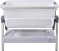Venice Child California Dreaming Bedside Crib Bassinet w/Travel Case, Bamboo Bassinet Sheet, Removable Bamboo Compressed Cotton Mattress, Height Adjustable, Easy Clean (White)