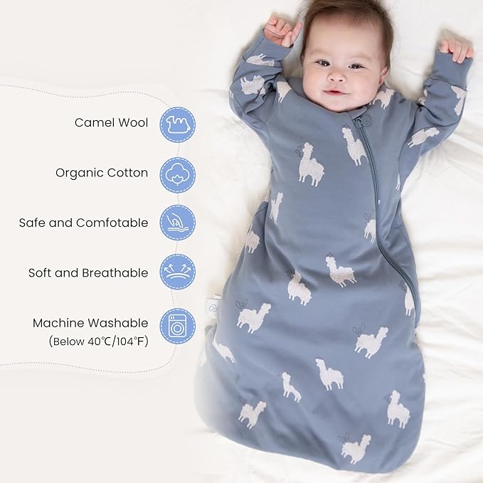Unisex Sleeping Bag for Babies and Toddlers 1.0 Tog Sleep Sack 0-6 Months, Newborn Sleep Sack, Wearable Blanket Baby, One Piece Long Sleeves, Gifts for Baby
