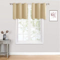 ChrisDowa Small Kitchen Valances for Windows - Grommet Short Thermal Insulated Room Darkening Window Valances Curtains for Living Room (2 Panels, Biscotti Beige, 42 x 18 Inch)