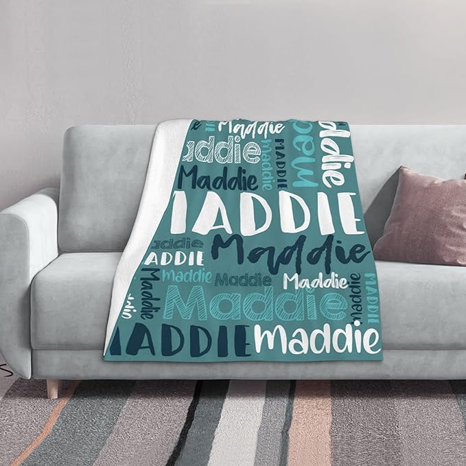 Dr.TOUGH Personalized Blankets with Name Customized Baby Blankets for Girls Boys Adults Monogrammed Blankets and Throws Christmas Birthday Mothers Fathers Valentines Day Gift (Blue Bird,30''×40'')