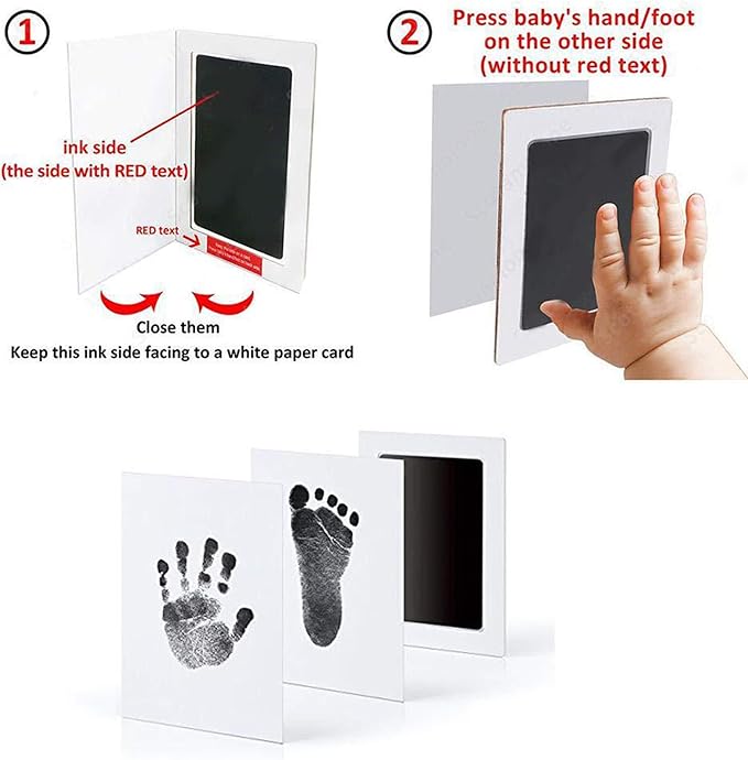 MCstars Baby Handprints and Footprints Kit - Organic Glass Nursery Picture Frame for Life Photos, Personalized Ultrasound Photo Frame, Handprint and Footprint Mold Kits, gift for First Time Moms.