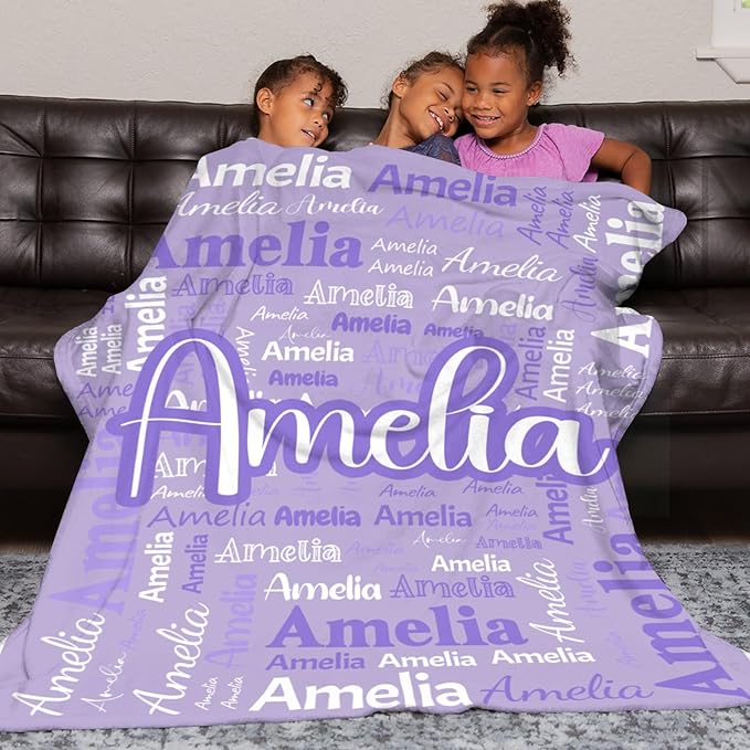 Dr.TOUGH Personalized Blanket for Adult Kids with Name Customized Blankets Personalized Throw Blanket for Christmas Birthday Gifts
