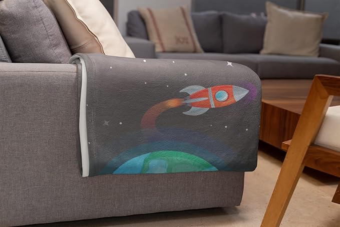 Personalized Kids Astronaut Blanket | Cozy Space Themed Throw | Custom Baby Blanket | Soft Warm Sherpa - 50x60