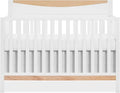 Dream On me Emerson 5-in-1 Convertible Full-Size Baby Crib in White & Vintage Oak, GreenGuard Gold & JPMA, Converts to Toddler, Day, & Full-Size Bed, Non-Toxic Paint, Safe Sleep Environment