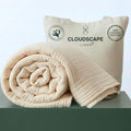 Cloud Scape Linen 4 Layer Oversized Muslin Blanket King Size - 100% Cotton, Weighted & Breathable All Season,Winter Layering Blanket, Perfect, fits Cal King Bed, 92x108, Ivory