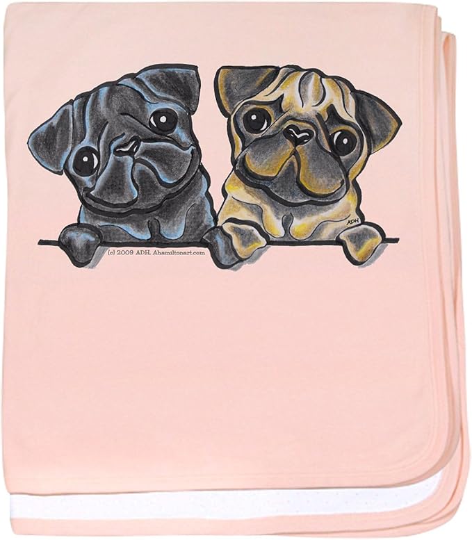CafePress Pug Pals Baby Blanket, Super Soft Newborn Swaddle