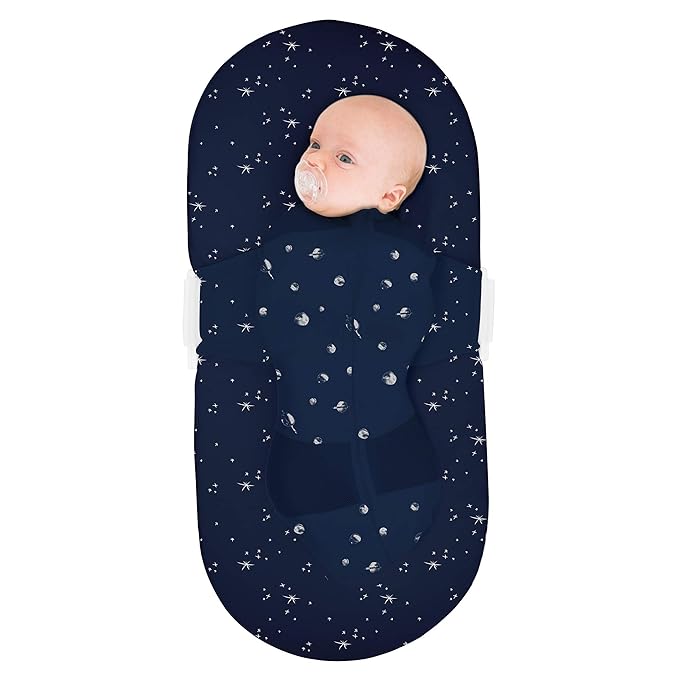 Happiest Baby SNOO Bassinet Fitted Sheet - 100% Organic Cotton Nursery Bedding - Fits SNOO Sleeper Crib Mattress (Midnight Galaxy)