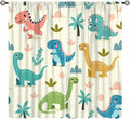 Fun Dino Curtains, Cute Colorful Dinosaur Pattern Blackout Window Treatments, Rod Pocket Thermal Insulated Drapes 2 Panel Sets for Children Boys Bedroom Nursery Classroom, 42" W X 63" L