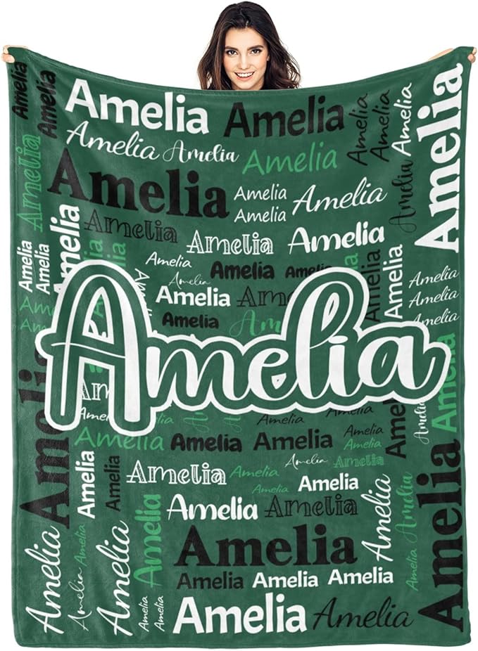 Dr.TOUGH Personalized Blanket for Adult Kids with Name Customized Blankets Personalized Throw Blanket for Christmas Birthday Gifts