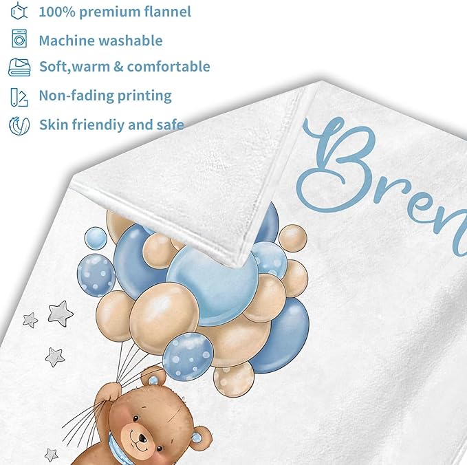 OLIVE OLIVIA Personalized Monthly Baby Milestone Blanket, Baby Months Blanket, Perfect Custom Newborn Gifts,50"x60"