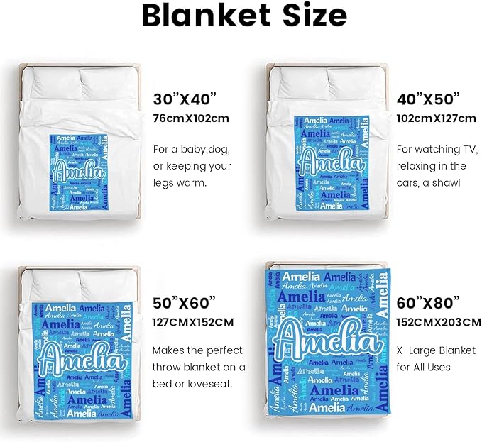 Dr.TOUGH Personalized Blanket for Adult Kids with Name Customized Blankets Personalized Throw Blanket for Christmas Birthday Gifts