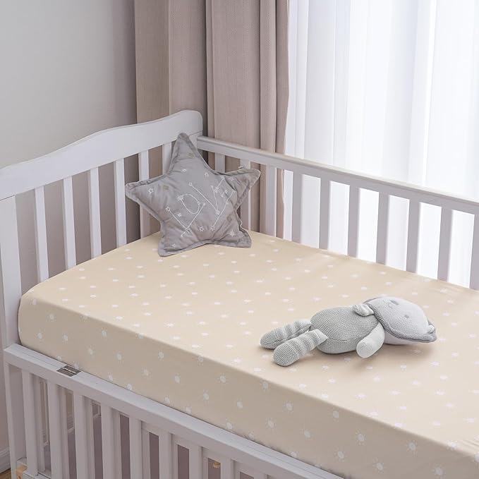 PHF 3 Pack Soft Rainbow Crib Sheets Fitted, Silky Comfy Breathable Baby Sheets for Boys Girls Neutral, 28x52 Inches Fits Standard Crib and Toddler Mattresses, Rainbow