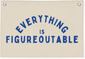 Everything is Figureoutable Inspirational Wall Decor, Motivational Classroom Wall Decor, Classroom Linen Canvas Banner Hanging Flag, 20x30 Inch - Blue