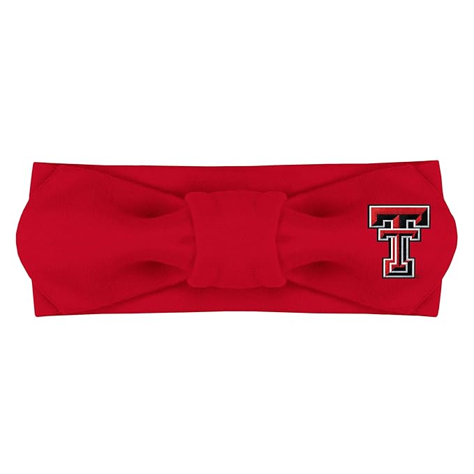 Creative Knitwear Texas Tech Red Raiders Infant Girls Red Solid Hair Knot Headband Embroidered Logo - Size Newborn - 4T