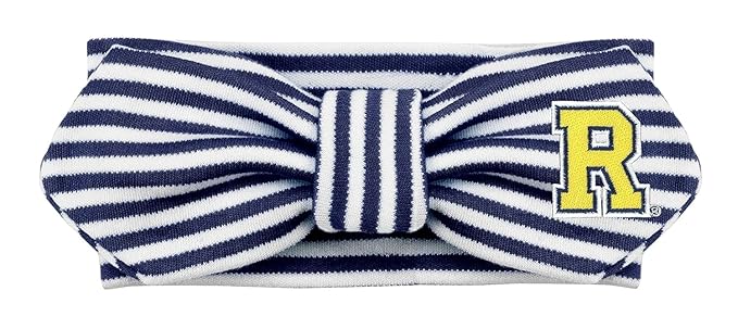 Creative Knitwear Rochester Yellowjackets Infant Girls Navy/White Striped Hair Knot Headband Embroidered Logo - Size Newborn - 4T