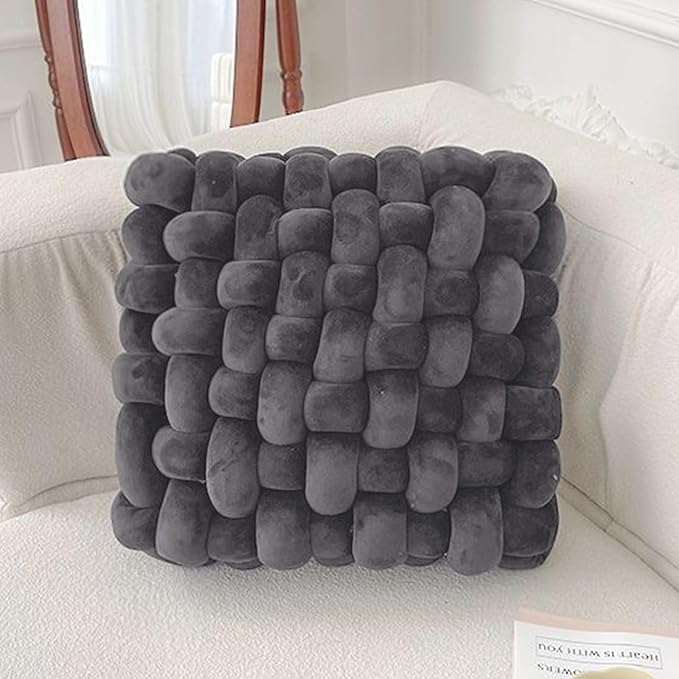 Velvet Chunky Bulky Giant Arm Knitting Yarn, Super Soft Jumbo Tube Weight, Fluffy DIY Crochet Hand Making Washable Yarn for Blanket, Pet Bed, Rugs, Pillow (1.1lb Dark Gary)