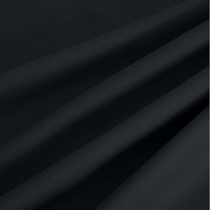 NICETOWN Blackout Curtains 63 inches Long Easy Care Grommet Drapes, Thermal Blackout Shades for Bedroom, Kids Room, Patio, Window, Laundry - Machine Washable, 2 Panels, W52 x L63, Black