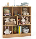 Costzon 8-Cube Bookshelf for Kids, Wooden Toy Storage Organizer w/ 2 Anti-Toppling Kits, 3 Tier Open Shelves & Non-Slip Foot Pads, Montessori Toy Shelf for Kids Rooms, Playroom, Classroom, Nursery