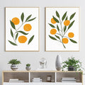 LUHDFYS Abstract Lemon Orange Canvas Painting Watercolour Citrus Fruit Poster Boho Kitchen Wall Art Botanical Picture Home Room Decor Frameless (12x16Inch Unframed)