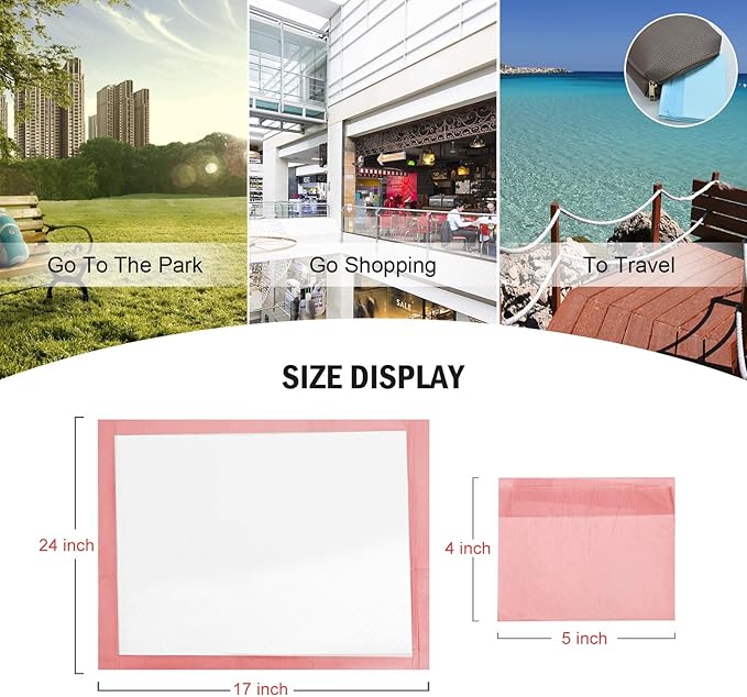 Rocinha Disposable Changing Pads for Baby 24 Inches x 17 Inches Disposable Underpads Waterproof Diaper Changing Pad Breathable Underpads Bed Table Protector Mat Changing Pad Liner