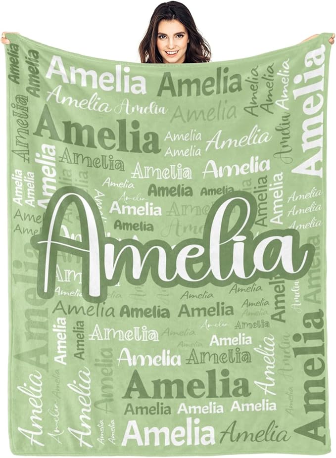 Dr.TOUGH Personalized Blanket for Adult Kids with Name Customized Blankets Personalized Throw Blanket for Christmas Birthday Gifts