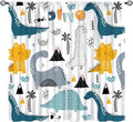 Dinosaur Curtains, Cartoon Dino Cute Safari Animal Print Pattern Blackout Window Treatments, Rod Pocket Thermal Insulated Drapes 2 Panel Sets for Kids Boys Bedroom Nursery Classroom, 72" W X 63" L