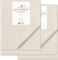 Organic Crib Mattress Protector - Flat Sheet Water Resistant Liner Pad, Breathable, Skin Friendly, Chemical-Free Pure Cotton [GOTS-Certified] for Full Standard Crib (52"x28") - Pack of 2