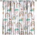 Kids Rainbow Curtains Boho Cartoon Colorful Stars Love Heart Lovely Abstract Art Pattern Print Window Drapes for Girl Bedroom Living Room Kitchen Decor,2 Panel Set,55Wx63H Inch Blackout