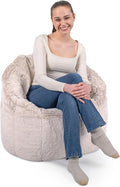 Big Joe Milano Bean Bag Chair for Kids, Teens, Adults, Ultra-Soft Taupe Plushie Polyester Blend, Lightweight Seat for Reading Nook and Gaming, 2.5 Foot Refillable