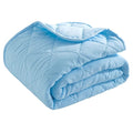 BEDSUM 100% Brushed Microfiber Down Alternative Toddler Comforter, Ultra Soft Lightweight and Warm Breathable Crib Quilted Blanket for Nursery Stroller Bed, 39x47 Inches, Aqua