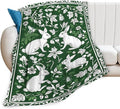 Tijuboni Rabbit Throw Blanket - Botanical Hare Insect - Bunny Gifts for Girls Women Boys Men Kids Adults Soft Flannel Fleece Blanket for Couch Sofa Bed Home Decor 40"x50"