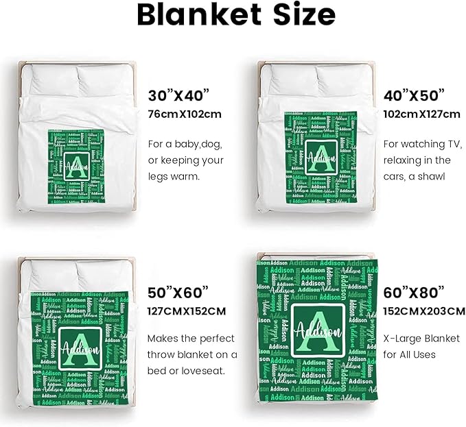 Dr.TOUGH Name Blanket Personalized Blanket for Adult Kids Flannel Customized Personalized Blankets and Throws
